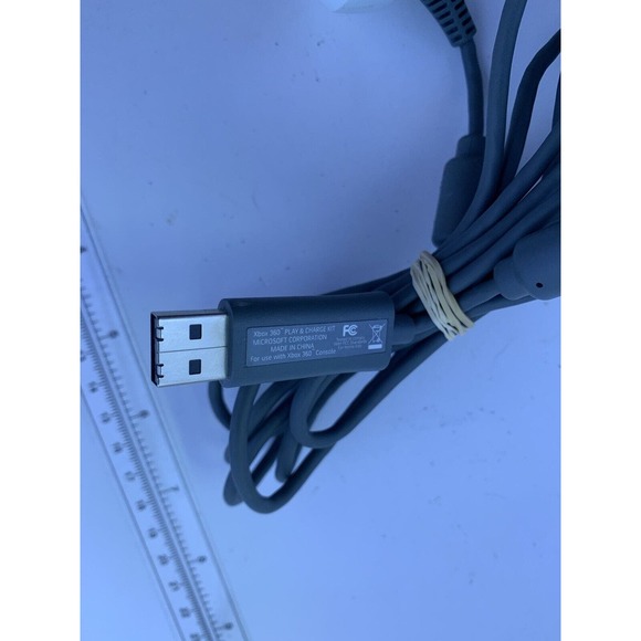 Microsoft Xbox 360 Game Controller USB Charging Cable Charger Cord OEM White - Picture 3 of 5